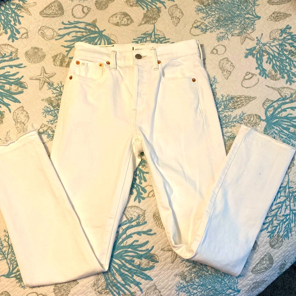 AE 77 straight crop white pants size 00